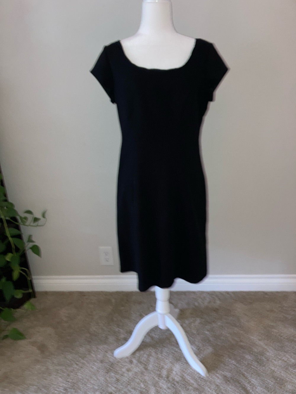 Classic Black Cap-Sleeve Women's Dress